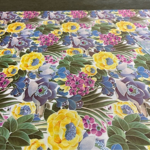 Vintage Floral Fabric ~2.6 Yards Bold Retro Flowers Stretch Knit 70s 80s - Picture 6 of 6
